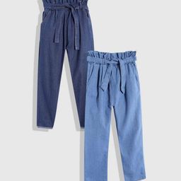 BAESD Girls Pack Of 2 Clean Look Mid Rise Cotton Jeans-picture-49