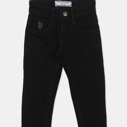 U.S. Polo Assn. Boys Black Slim Fit Low Distress Jeans-image-87