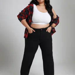 Freeform by High Star Women Plus Size Mom Fit High-Rise Stretchable Jeans-image-41