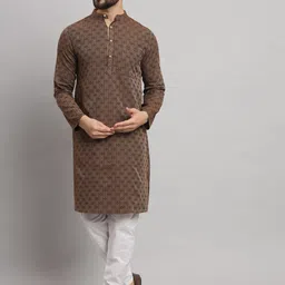 Latest Chikan Garments Geometric Woven Design Straight Kurta-image-7