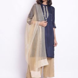 WISHFUL Women Blue Kurta-image-1