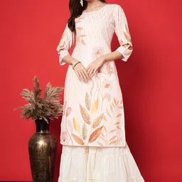 Label Khoj Women Floral Embroidered Flared Sleeves Kurta-picture-36