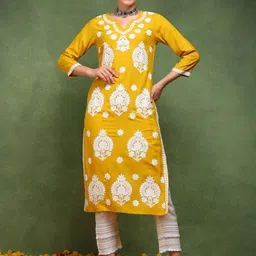 KALINI Floral Embroidered Straight Kurta-picture-49