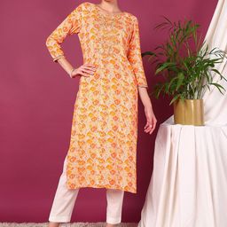 KALINI Women Floral Printed Flared Sleeves Kurta-image-93