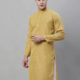 SOJANYA Ethnic Motif Printed Silk Cotton Kurta-picture-23