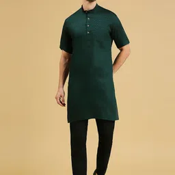 RAJUBHAI HARGOVINDAS Geometric Woven Design Pure Cotton Straight Kurta-48