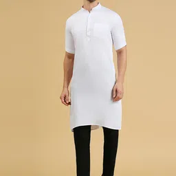 RAJUBHAI HARGOVINDAS Geometric Woven Design Pure Cotton Straight Kurta-picture-55