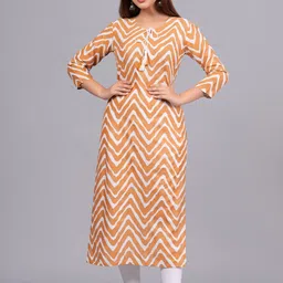 Bachuu Chevron Printed Tie-Up Neck Straight Kurta-picture-17