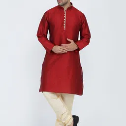ROYAL KURTA Men Maroon Summer Sheers Kurta-picture-52