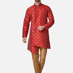 ROYAL KURTA Ethnic Motifs Woven Design Jacquard Straight Kurta-image-67