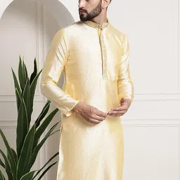 ROYAL KURTA Ethnic Motifs Woven Design Mandarin Collar Thread Work Jacquard Straight Kurta-picture-17
