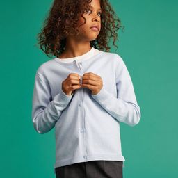 Mango Kids Girls Blue Solid Cardigan-picture-13