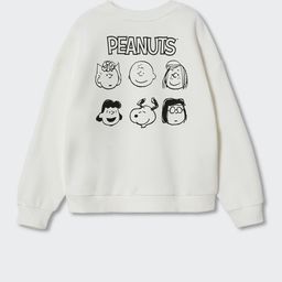 Mango Kids Girls White & Black Peanuts Print Sustainable Sweatshirt-image-38