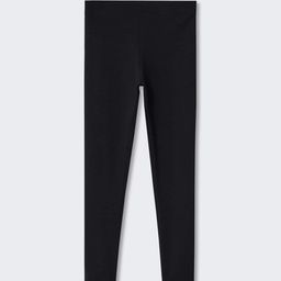 Mango Kids Girls Black Solid Sustainable Leggings-image-81