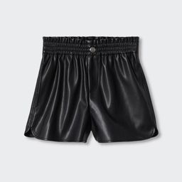 Mango Kids Girls Black Solid Sustainable Shorts-image-82