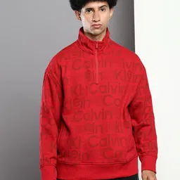 Calvin Klein Jeans Men Red Brand Logo Printed Pullover Sweatshirt-picture-34