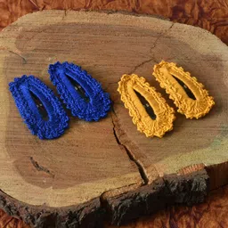 FUNKRAFTS Girls Yellow & Blue Set of 4 Tic Tac Hair Clips-10