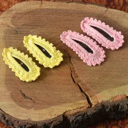 FUNKRAFTS Girls Pink & Yellow Set of 4 Tic Tac Hair Clip-9