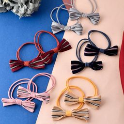 Silvermerc Designs Girls Red & Pink Set Of 10 Ponytail Holders-10