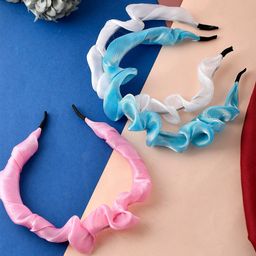 Silvermerc Designs Girls Blue, White & Pink Set of 3 Hairband-13