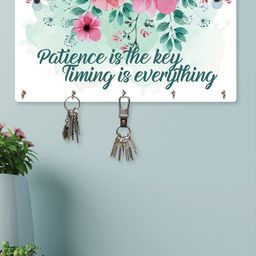 RANDOM Set of 2 White  Green Printed Wall Hanging Key Holders-20