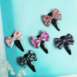 Tossido Girls Multicoloured Set of 5 Printed Tic Tac Hair Clip-4