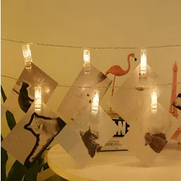 ENORMITY Yellow & White Photo Clip Shape String Lights image 4