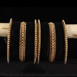 NMII Set of 34 Artificial Beaded & Velvet Bangles-6