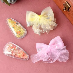 Silvermerc Designs Girls Pink & Yellow Set of 4 Alligator Hair Clip-17