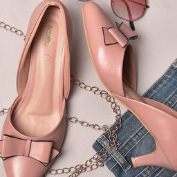 Action Bows Embellished Kitten Heels Pumps-37