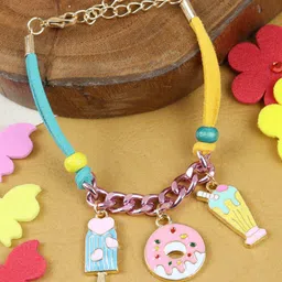 Asthetika Kids Ice-Cream Donut Multi-Charm Bracelet Rakhi-7