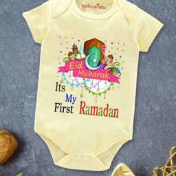 Babywish Infants Eid Printed Cotton Bodysuit-image-71