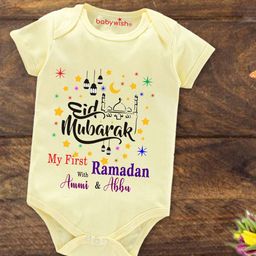Babywish Infants Eid Printed Cotton Bodysuit-image-78