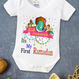 Babywish Infants Eid Printed Cotton Bodysuit-image-66