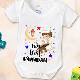 Babywish Infants Eid Printed Cotton Bodysuit-image-5