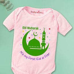 Babywish Infants Eid Printed Cotton Bodysuits-image-79