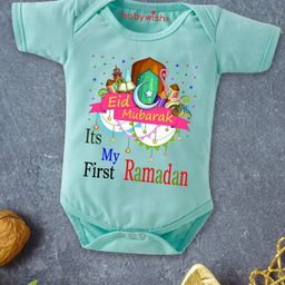 Babywish Infants Eid Printed Cotton Bodysuit-image-75