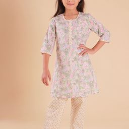 Sangria Girls Printed Pure Cotton Kurta & Trousers-picture-19
