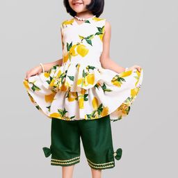 BAESD Girls Printed Cotton Layered A-Line Kurta with Trousers-image-69
