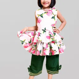 BAESD Girls Floral Printed Regular Kurta with Trousers-image-72