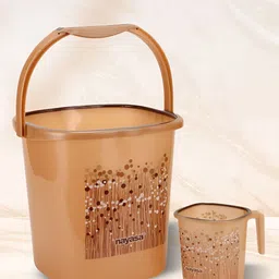 Nayasa Brown 2 Piece Floral Printed Light-Weight Bath Accessories Set-image-10