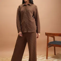 Vishudh Self Design Shirt With Trousers Co-Ords-image-25