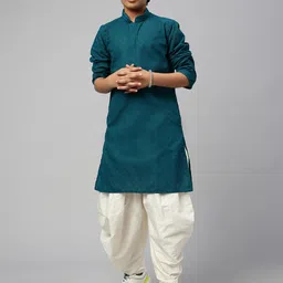 Sangria Mandarin collar Long Sleeves Straight Kurta With Dhoti Pant Set-image-37