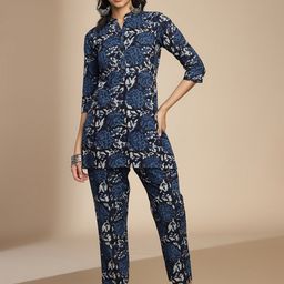 KALINI Floral Printed Top With Trousers Co-Ords-21