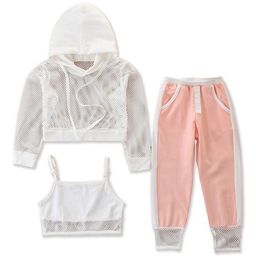 StyleCast Girls Pink and White Hooded T-shirt and Shirt with Pyjamas-image-10
