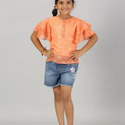 KiddoPanti Girls Printed Top With Shorts-image-92