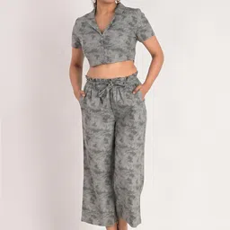 KIZI Printed Shirt Collar Top & Palazzos-picture-10