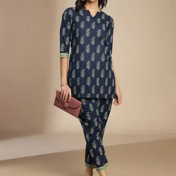 Saanjh Floral Printed Tunic & Trousers-picture-14
