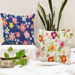 STITCHNEST Set of 2 Floral Square Cushion Covers-30