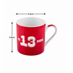 GOODHOMES Black & Red Text or Slogans Printed Bone China Glossy Cups image 2